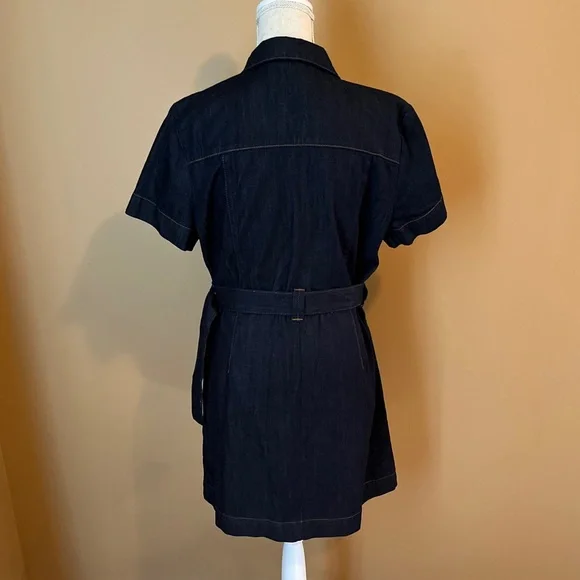 Ted Baker Size 4 (US 12) Denim Utility Mini Dress - Picture 4 of 7